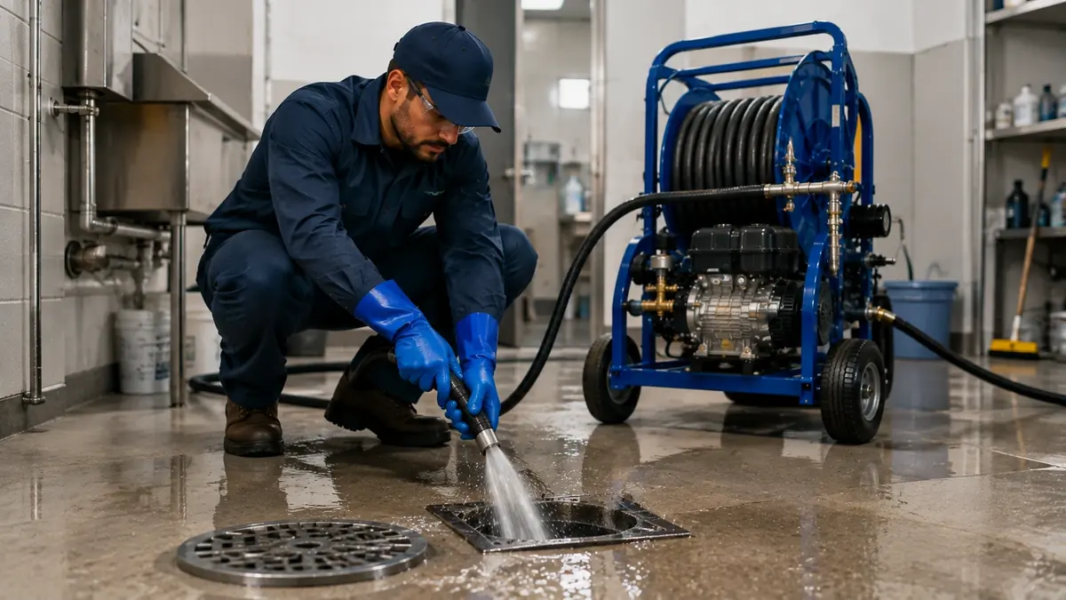 Floor Drain Hydro Jet Cleaning in Blythe