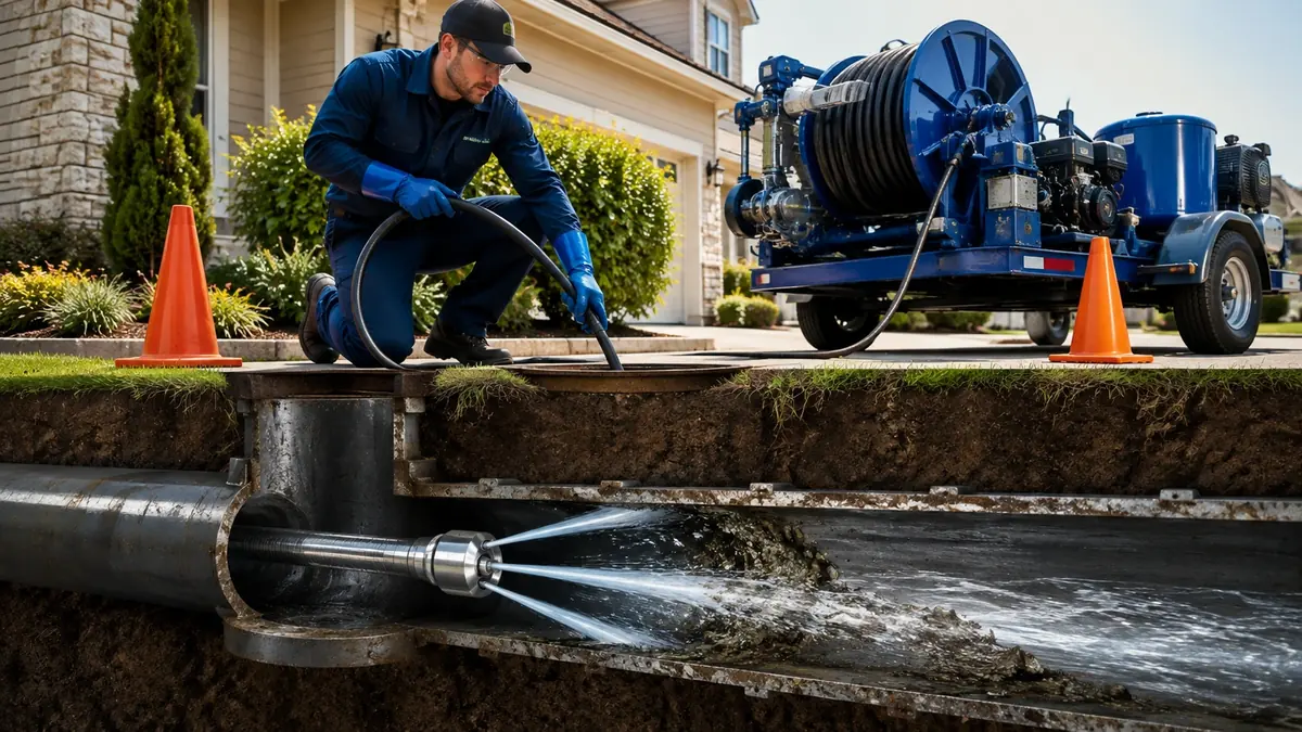 Main Sewer Line Hydro Jet Cleaning in Blythe